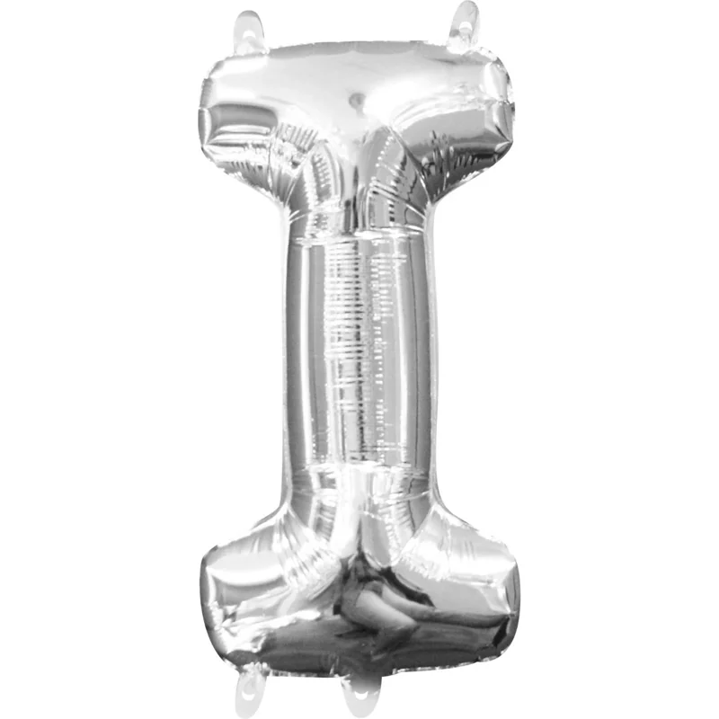 Silver Letter I Foil Balloon 17 Inch