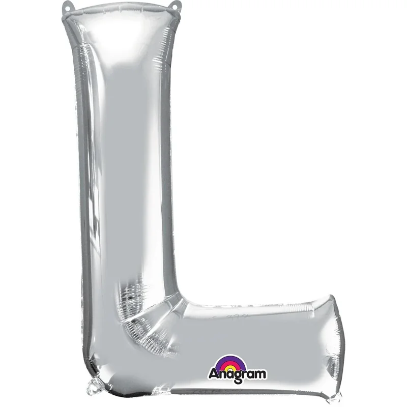 Silver Letter L Foil Balloon 17 Inch