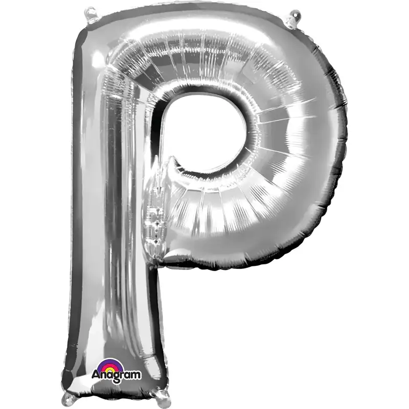 Silver Letter P Foil Balloon 17 Inch