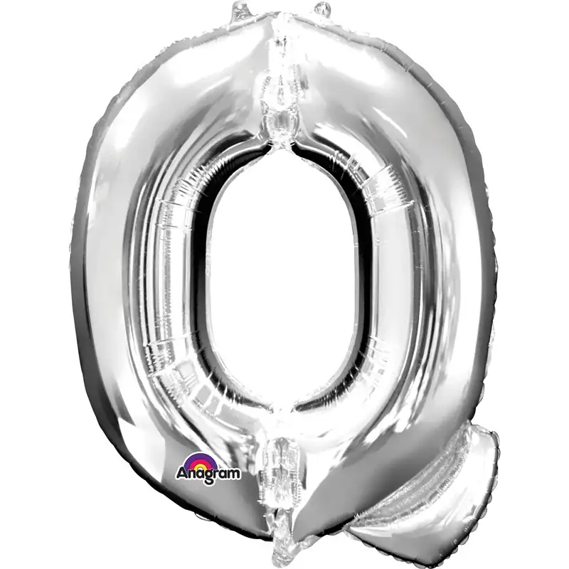 Silver Letter Q Foil Balloon 17 Inch