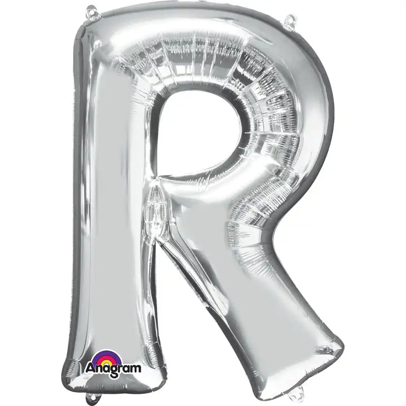 Silver Letter R Foil Balloon 17 Inch