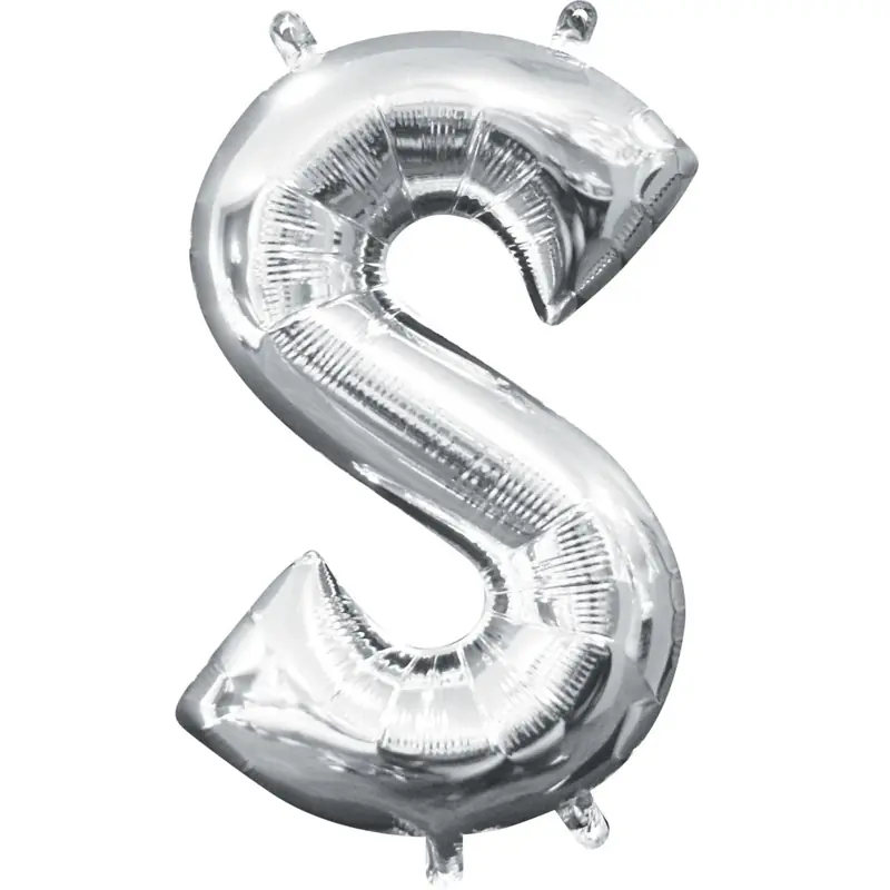 Silver Letter S Foil Balloon 17 Inch