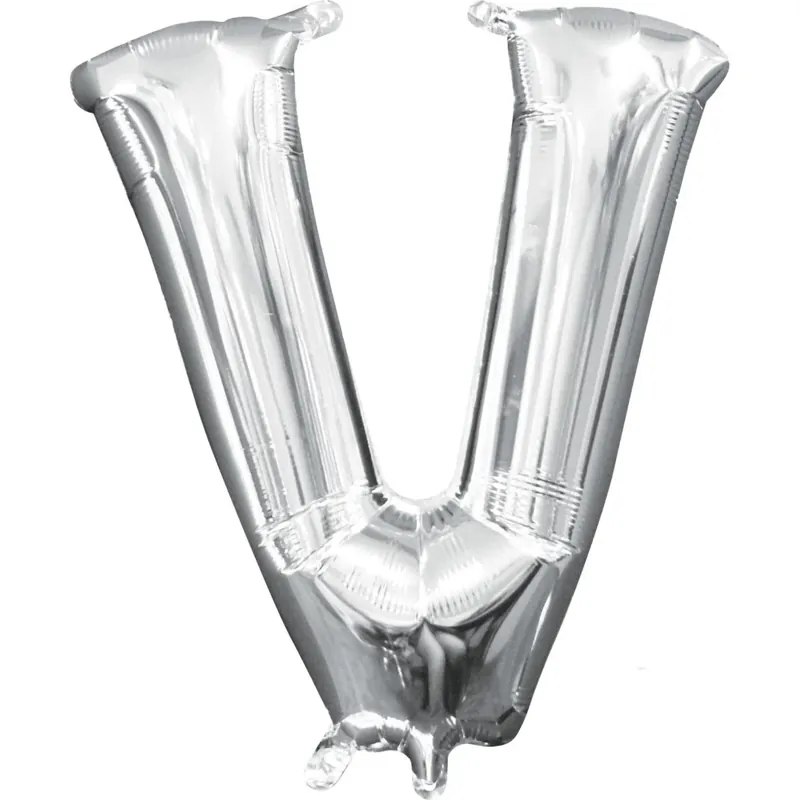 Silver Letter V Foil Balloon 17 Inch