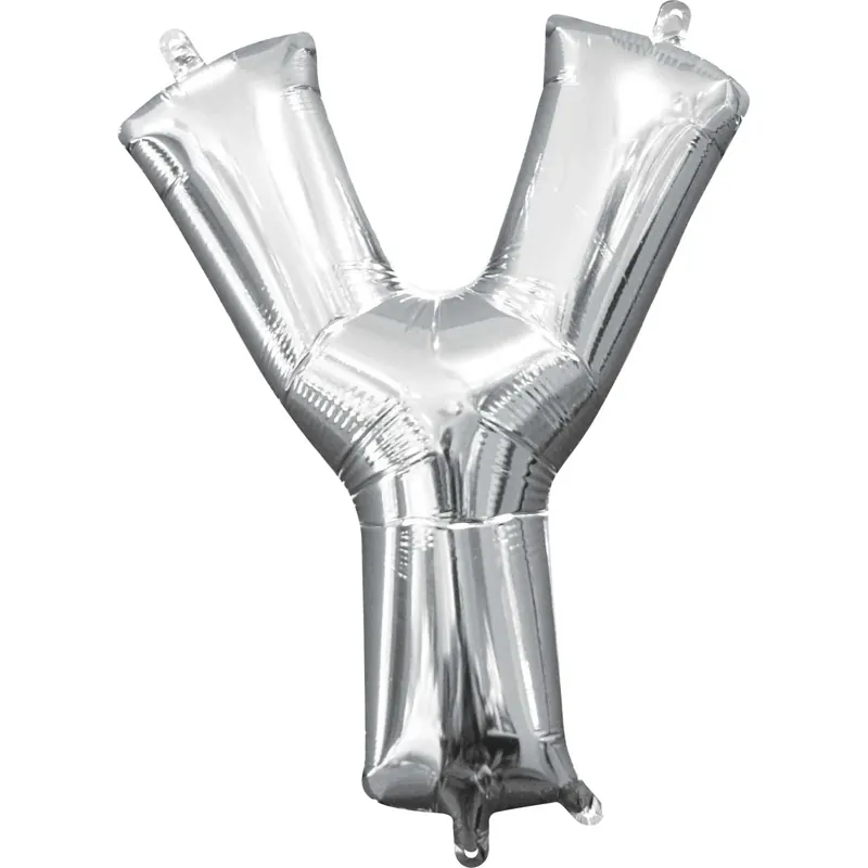 Silver Letter Y Foil Balloon 17 Inch
