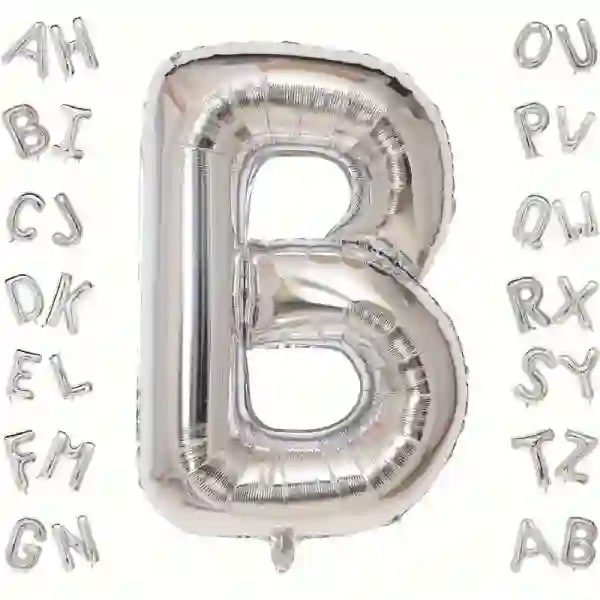 Silver Letter B Foil Balloon 40 Inch