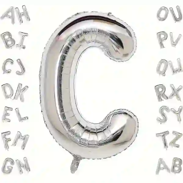 Silver Letter C Foil Balloon 40 Inch
