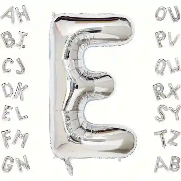 Silver Letter E Foil Balloon 40 Inch
