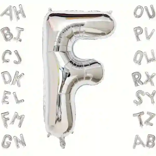 Silver Letter F Foil Balloon 40 Inch