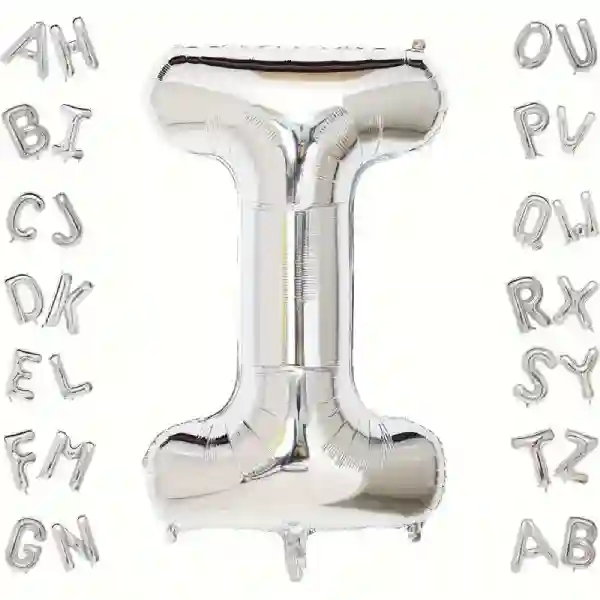 Silver Letter I Foil Balloon 40 Inch