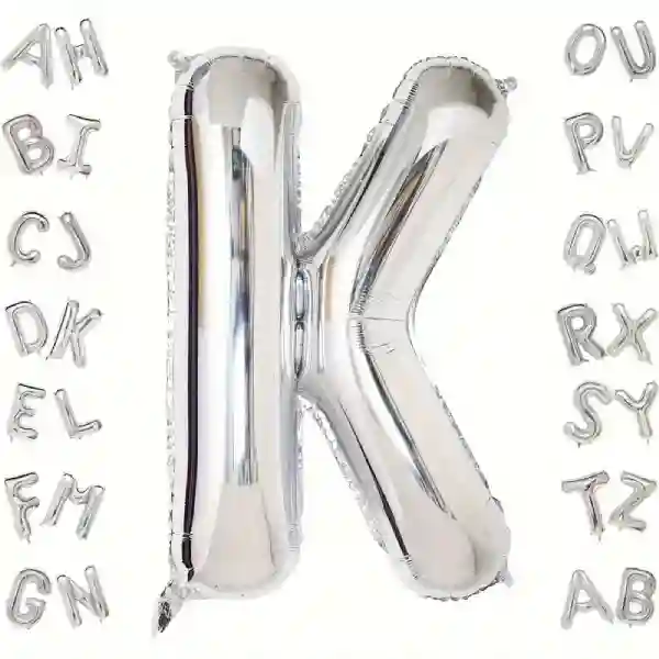 Silver Letter K Foil Balloon 40 Inch