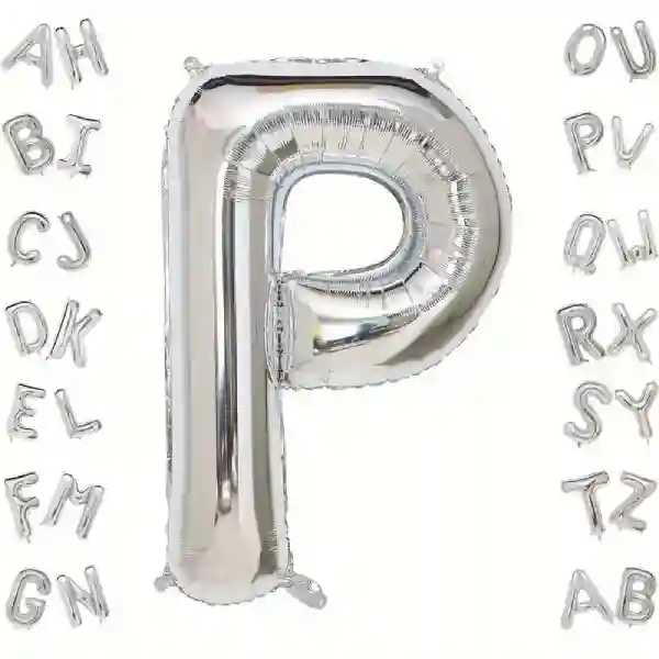 Silver Letter P Foil Balloon 40 Inch