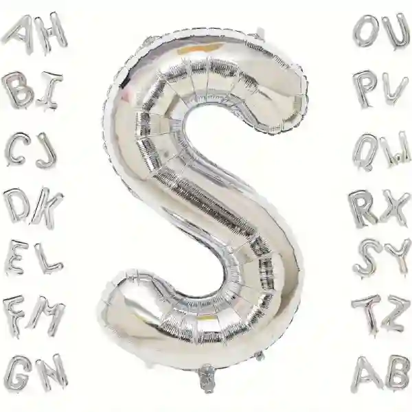 Silver Letter S Foil Balloon 40 Inch