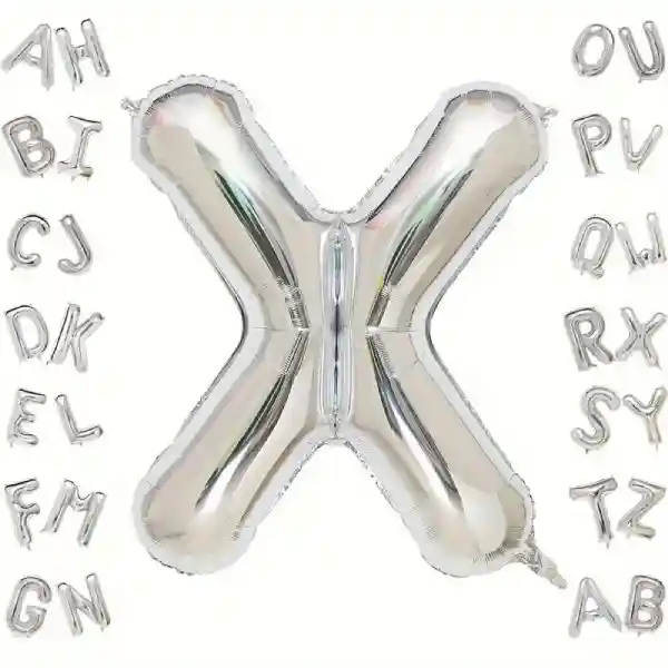 Silver Letter X Foil Balloon 40 Inch