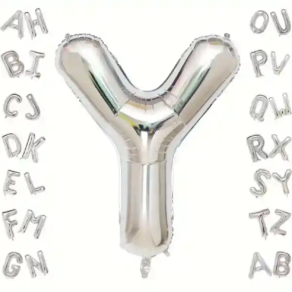 Silver Letter Y Foil Balloon 40 Inch