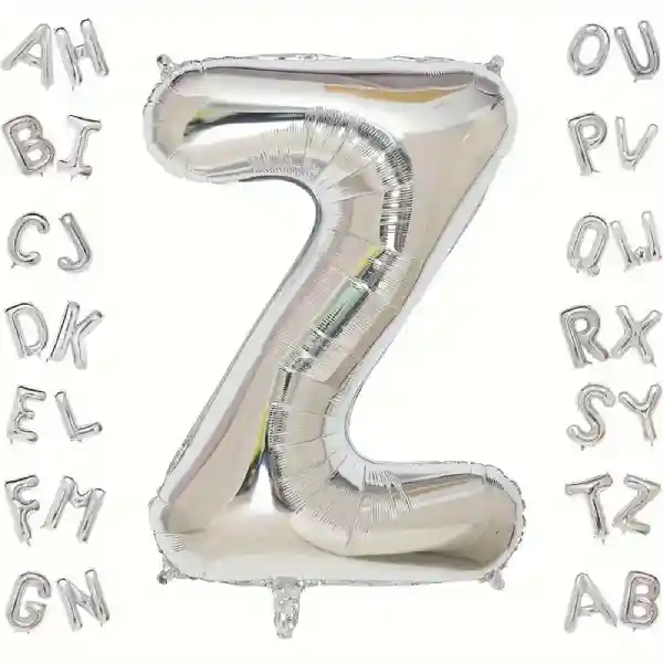 Silver Letter Z Foil Balloon 40 Inch