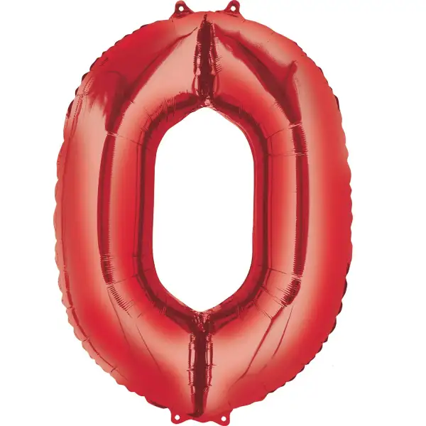 Red Foil Number Balloon 0 – 40 Inch 