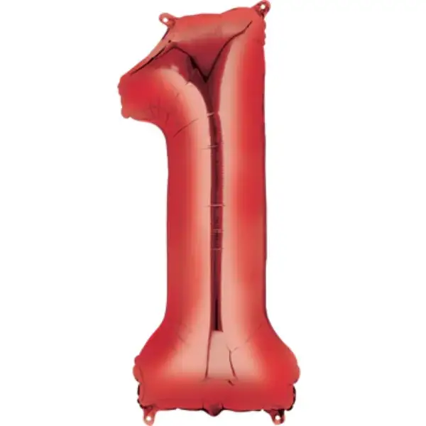Red Foil Number Balloon 1 – 40 Inch 