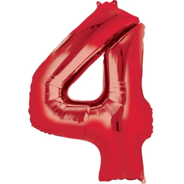 Red Foil Number Balloon 4 – 40 Inch 