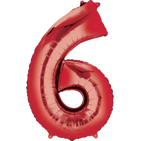 Red Foil Number Balloon 6 – 40 Inch 