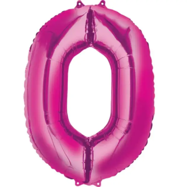 Fuchsia Foil Number Balloon 0 – 40 Inch