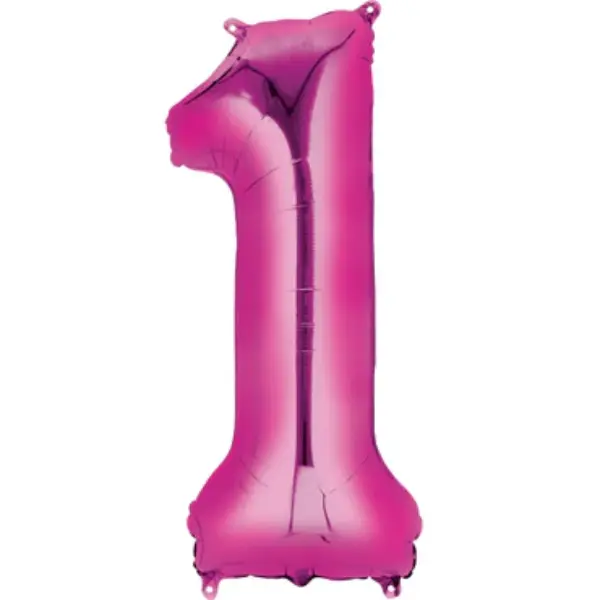 Fuchsia Foil Number Balloon 1 – 40 Inch