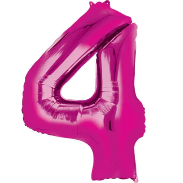 Fuchsia Foil Number Balloon 4 – 40 Inch