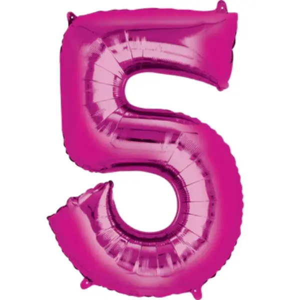 Fuchsia Foil Number Balloon 5 – 40 Inch