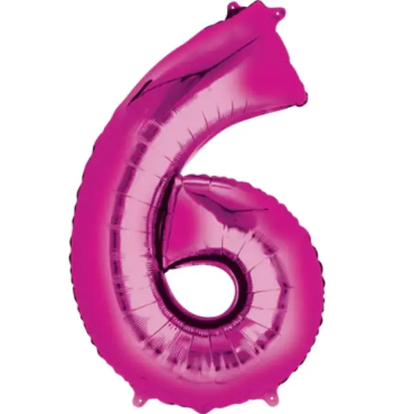 Fuchsia Foil Number Balloon 6 – 40 Inch