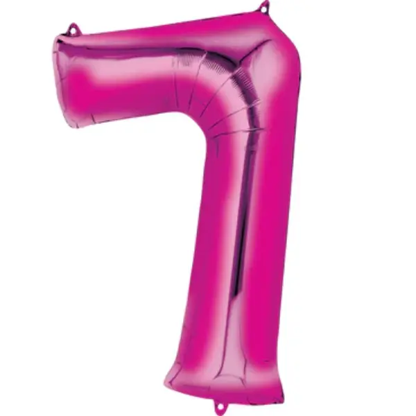 Fuchsia Foil Number Balloon 7 – 40 Inch