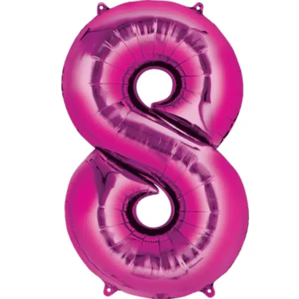 Fuchsia Foil Number Balloon 8 – 40 Inch