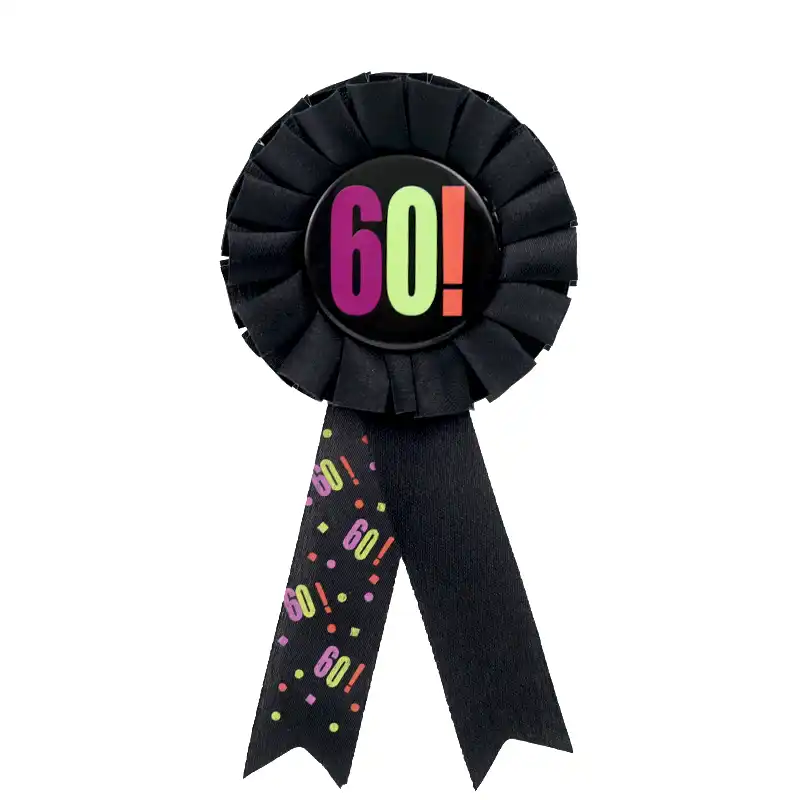 60th Birthday Rosette Badge 