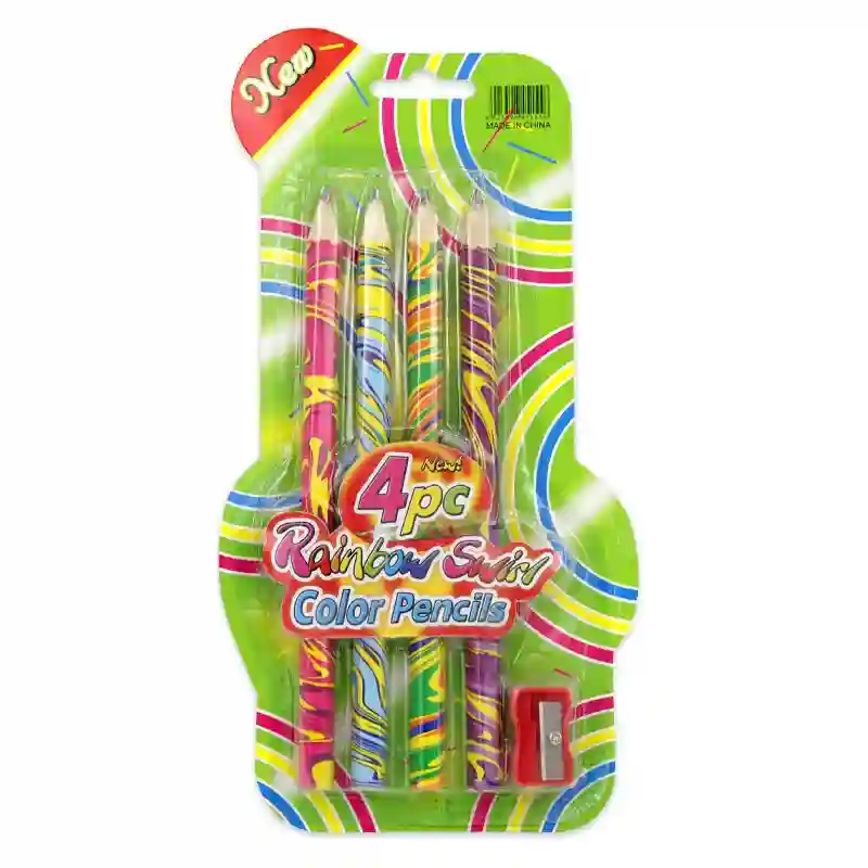 Rainbow Swirl Color Pencils – 4 pcs