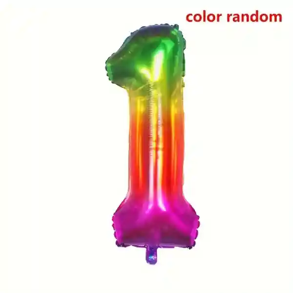 Dark Rainbow Foil Number Balloon 1 – 40 Inch 