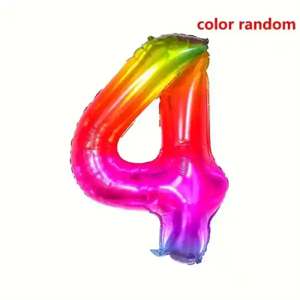 Dark Rainbow Foil Number Balloon 4 – 40 Inch 