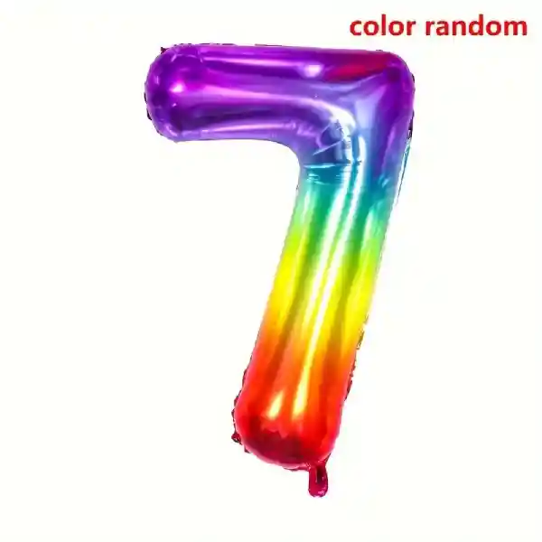 Dark Rainbow Foil Number Balloon 7 – 40 Inch 