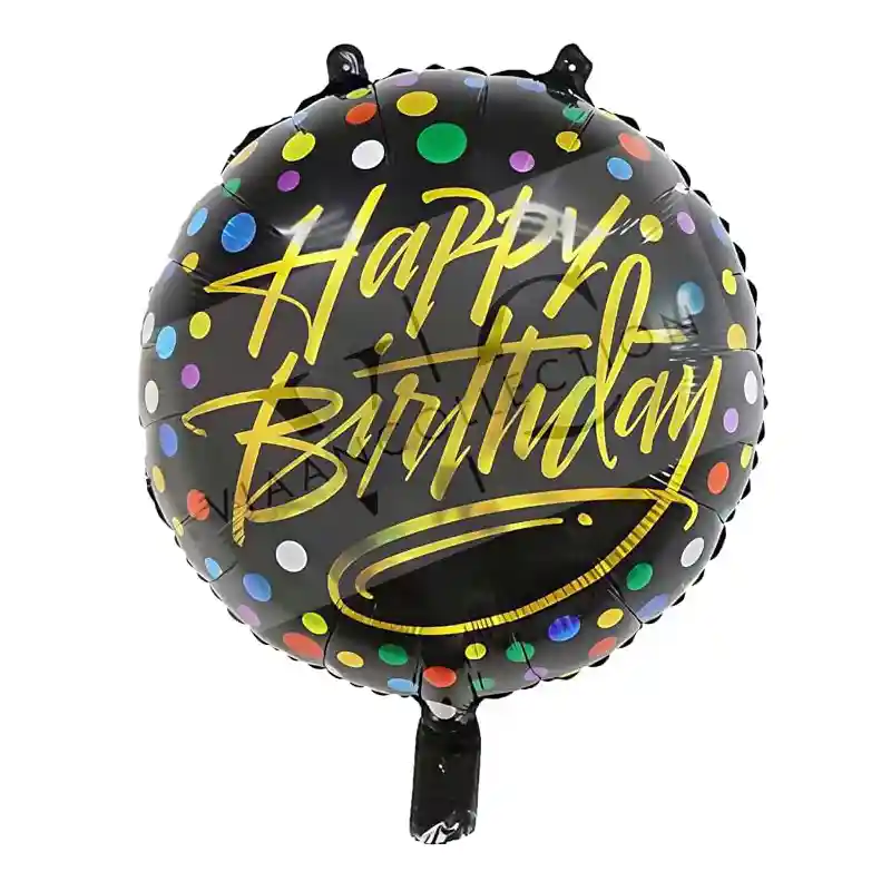 Black Happy Birthday Confetti Foil Balloon