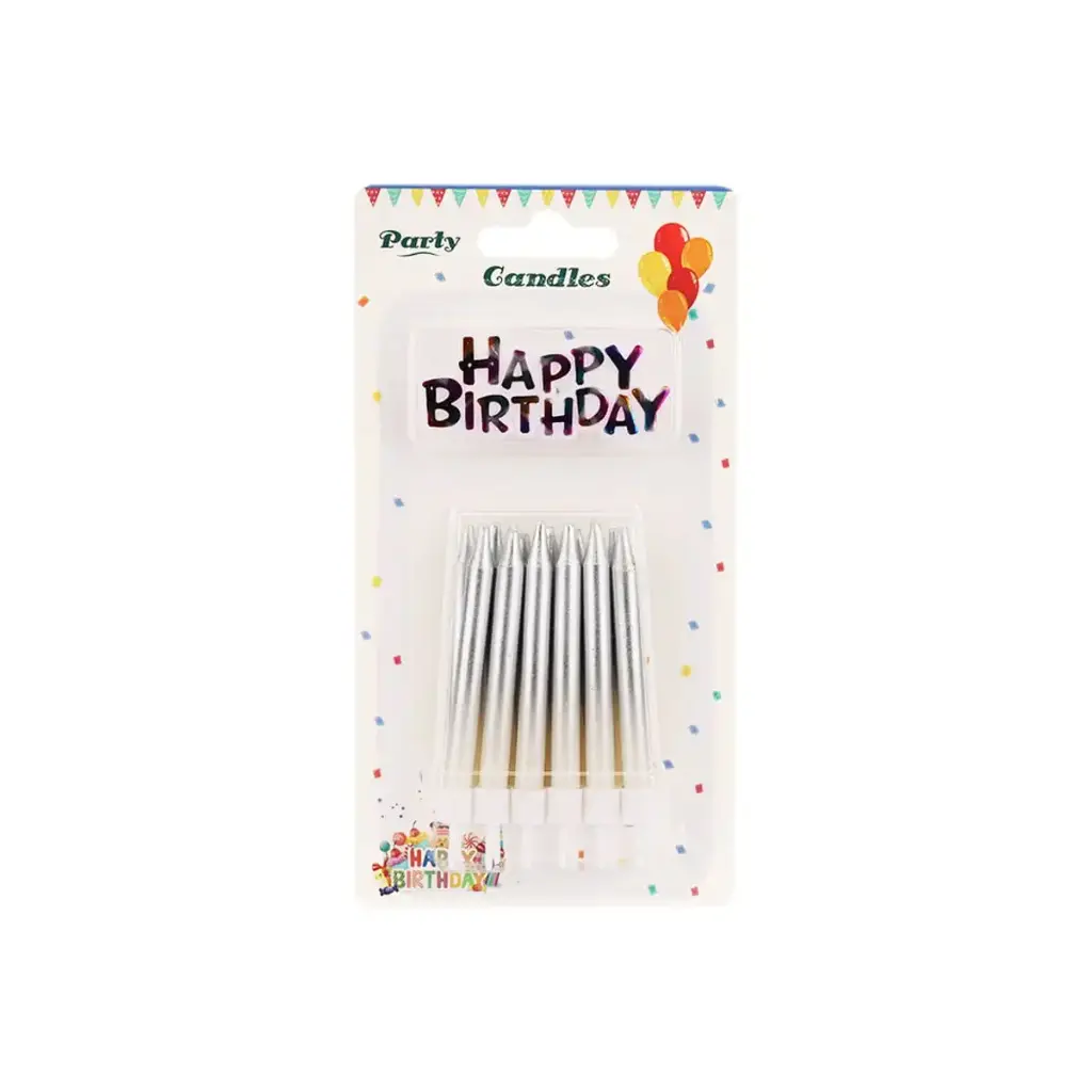 Silver Ombre Candles 12 pcs