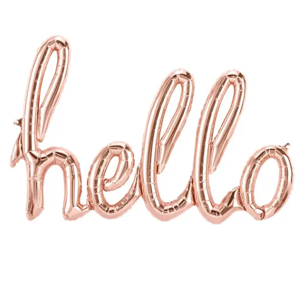 Hello Rose Gold Foil Balloon Banner