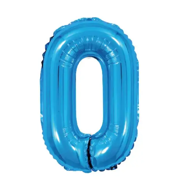 Light Blue Foil Number Balloon 0 – 40 Inch
