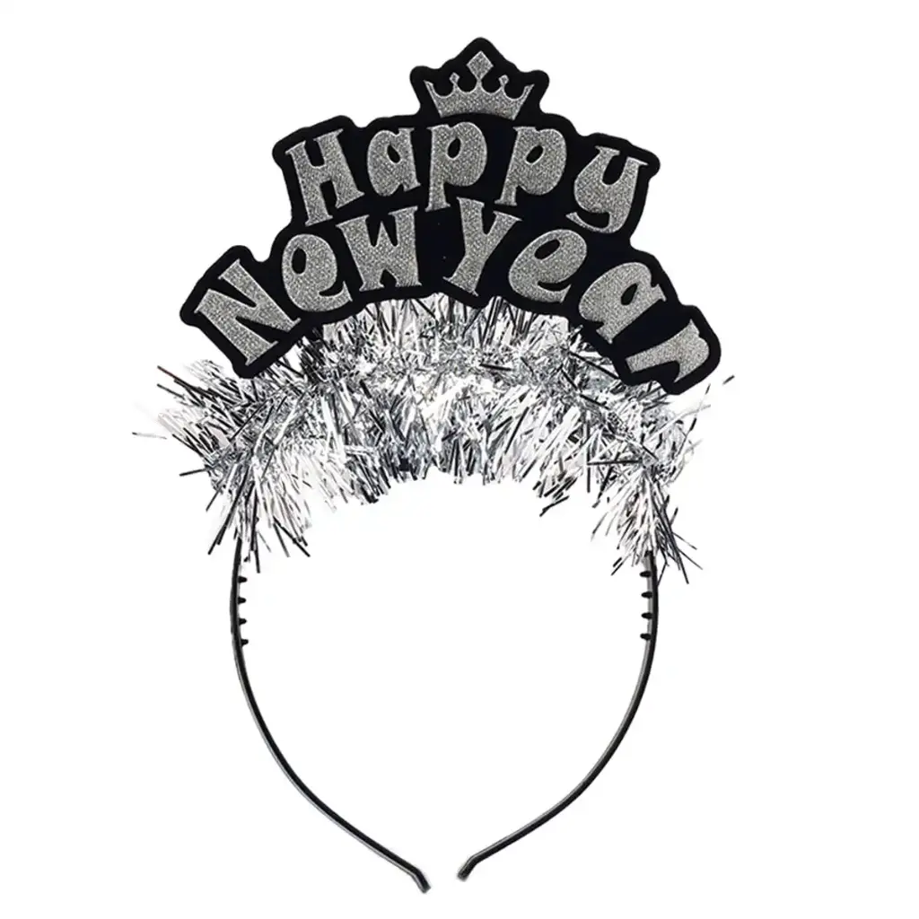 Happy New Year Glittered Headbands With Foils