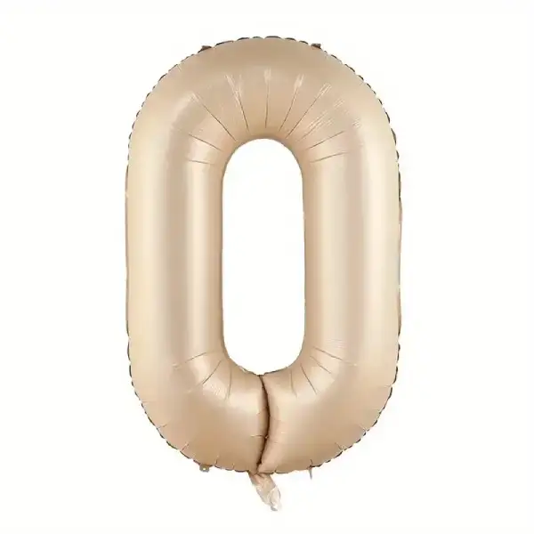 Beige Foil Number Balloon 0 – 40 Inch 