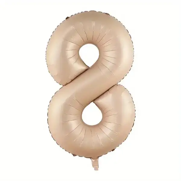 Beige Foil Number Balloon 8 – 40 Inch