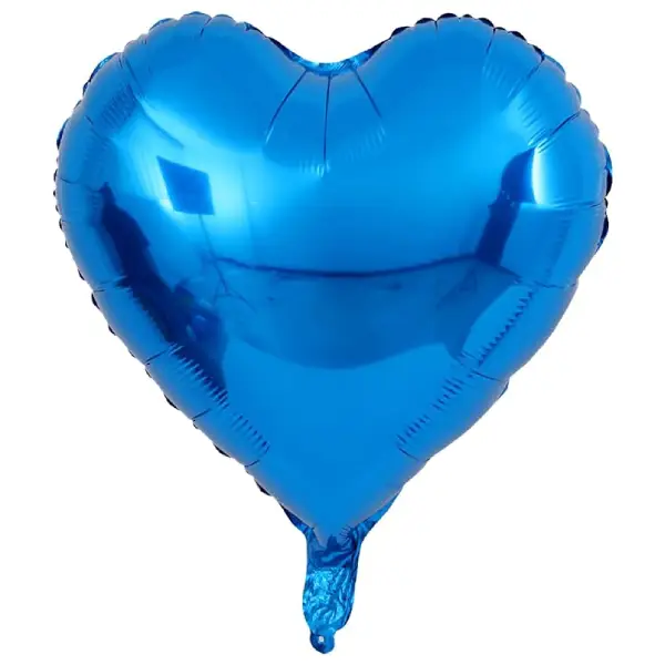 Blue Heart-Shaped Foil Balloon 18 Inch