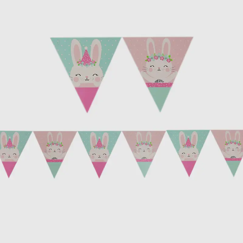 Easter Bunny Paper Flag Banner
