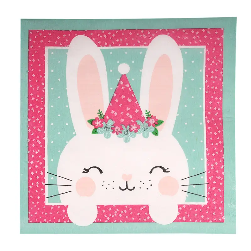 Easter Pink Bunny 2-Ply Lunch Napkins - 20 pcs