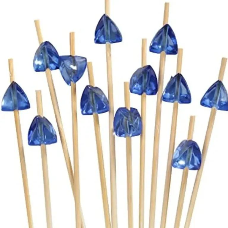 Blue Crystal Natural Wooden Food Pickers
