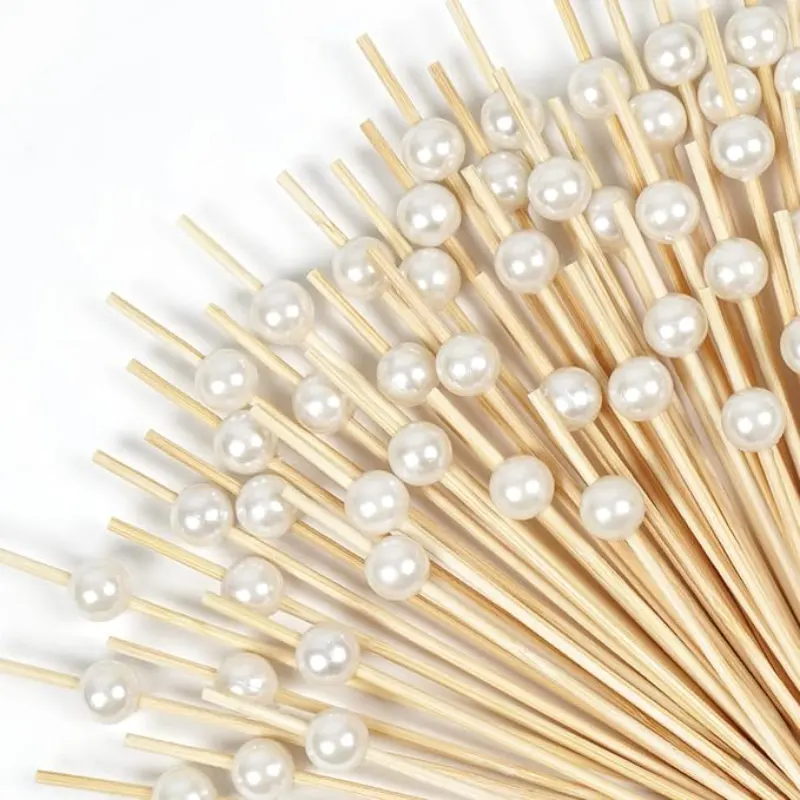 Silver Pearl Natural Wooden Food Picker