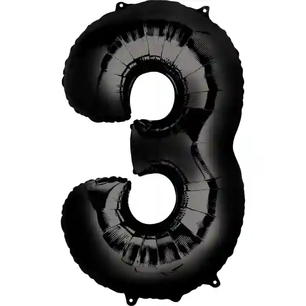 Black Foil Number Balloon 3 – 40 Inch 
