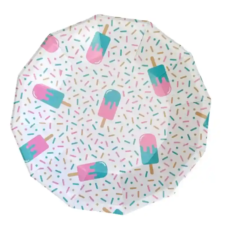 Popsicle party plates 9in , 8PCS
