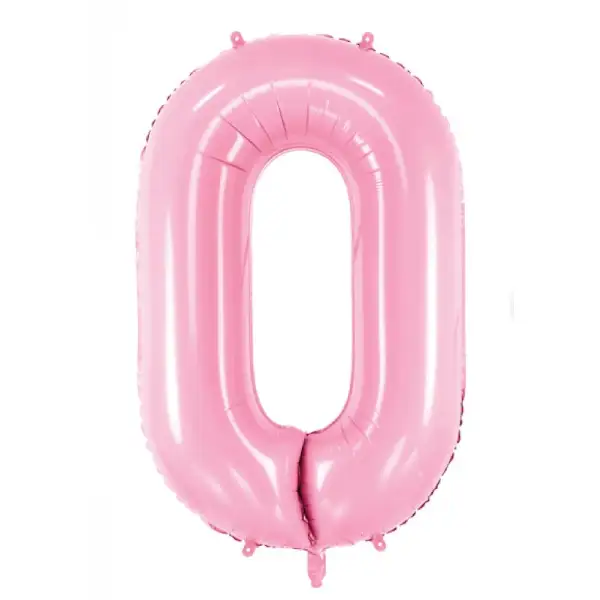 Baby Pink Foil Number Balloon 0 – 40 Inch